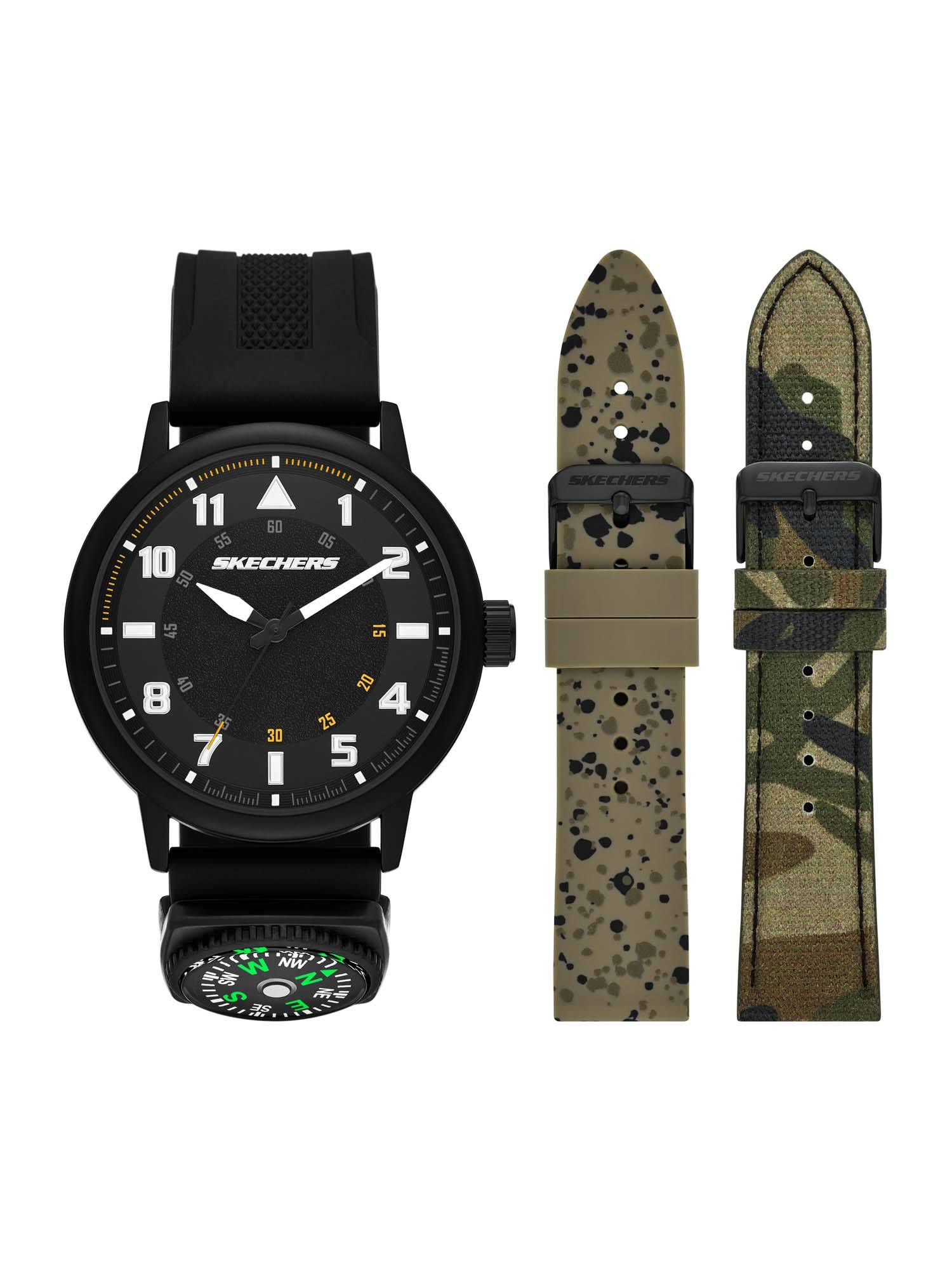 SKECHERS Men Sets Black Quartz Watch with Straps SR9138 (M)