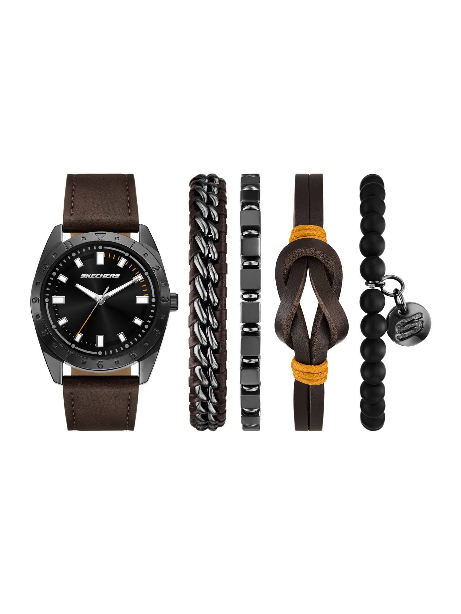 SKECHERS Men Black Toned Quartz Watch with Bracelets SR9140 (M)