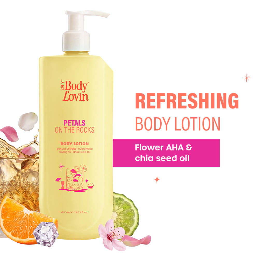 Plum BodyLovin’ Petals On The Rocks Body Lotion, Lightweight Hydration, Citrus Floral Fragrance