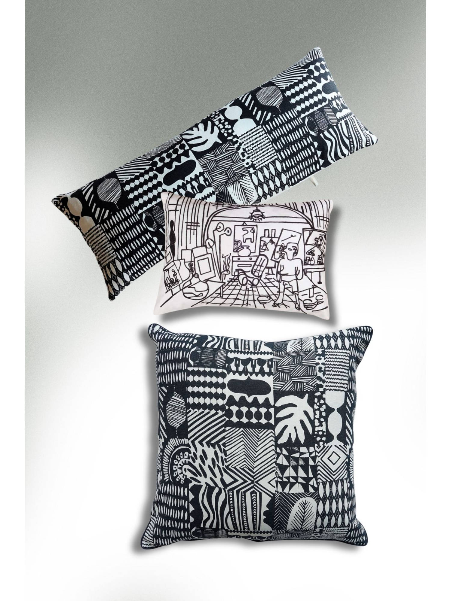 Freedom Tree Multi-Color Ensemble Artist Studio Cushion Covers (Pack Of 3)
