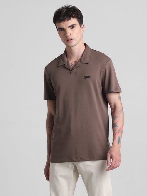 Buy Jack Jones Brown Slim Fit Polo T-Shirt Online