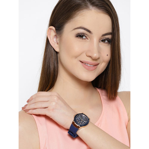 Buy Guess W1094L2 Round Navy Blue Dial Analog Watch Online