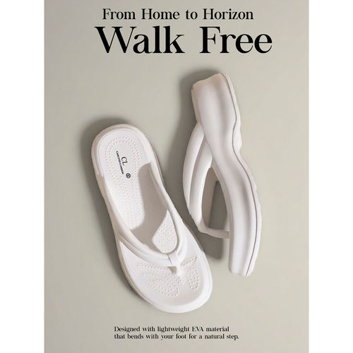 Buy Carlton London Women Off White Comfortable Wedge Thong Sandals