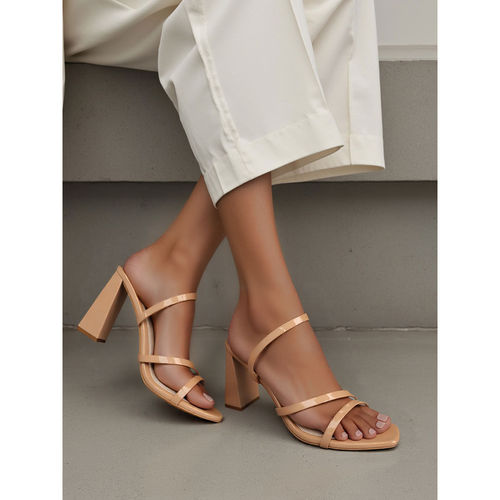 Slingback Sandals Tan Strappy Sandals Heels Carlton London Women