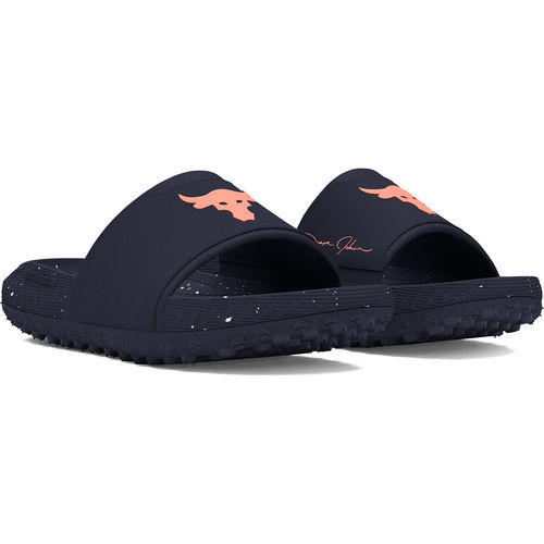 Under Armour Navy Blue U Project Rock Sliders (US 9)