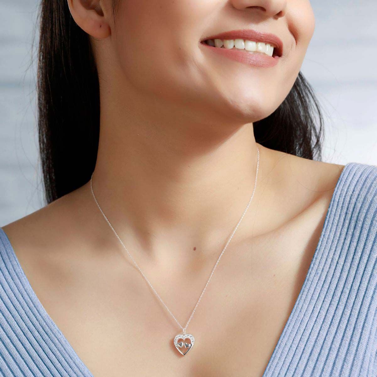 Buy SHAYA BY CARATLANE A Piece Of Me Heart Pendant Necklace In 925 Silver |  Shoppers Stop