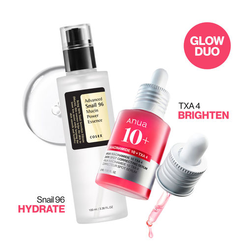 Anua & COSRX Korean Serum Duo with Niacinamide, TXA & Snail Mucin For Hyperpigmentation