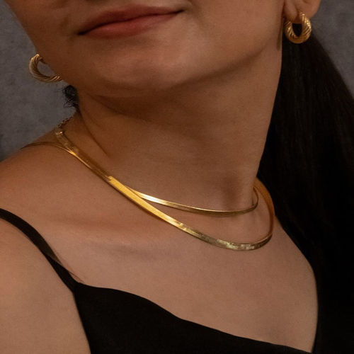 ANUSHKA JAIN JEWELLERY 925 Thin Snake Chain In Sterling Silver With Gold  Vermeil