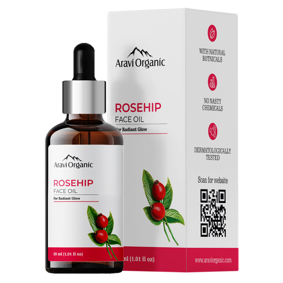 Aravi Organic Pure Rosehip Seed Oil for Anti Aging Darsk Sport & Acne