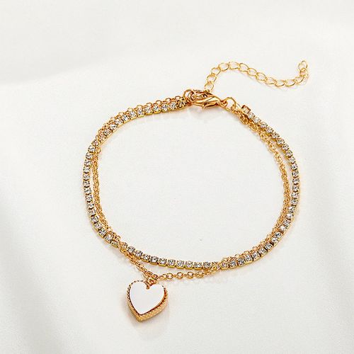 Buy Yellow Chimes Silver Plated and Crystal Bella Beauty Love Heart Charm  Bracelet at Rs.2106 online