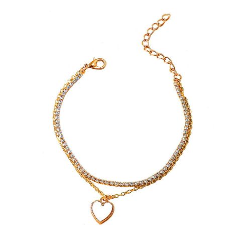 YBMYCM Love Heart Charm Bracelet 6mm Gold Beaded India