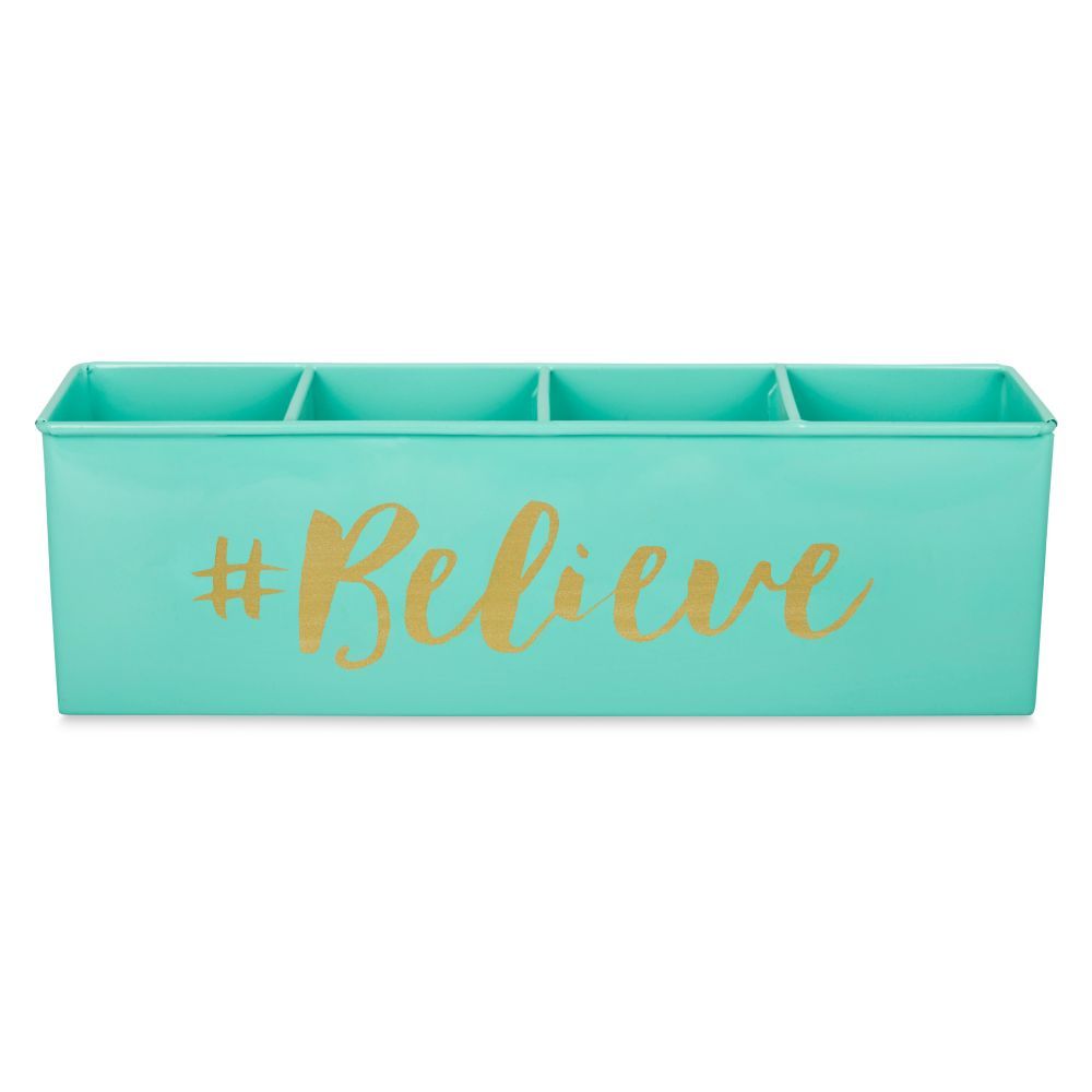 Living With Elan Believe 4 Compartment Desk Organizer-Aqua: Buy Living ...