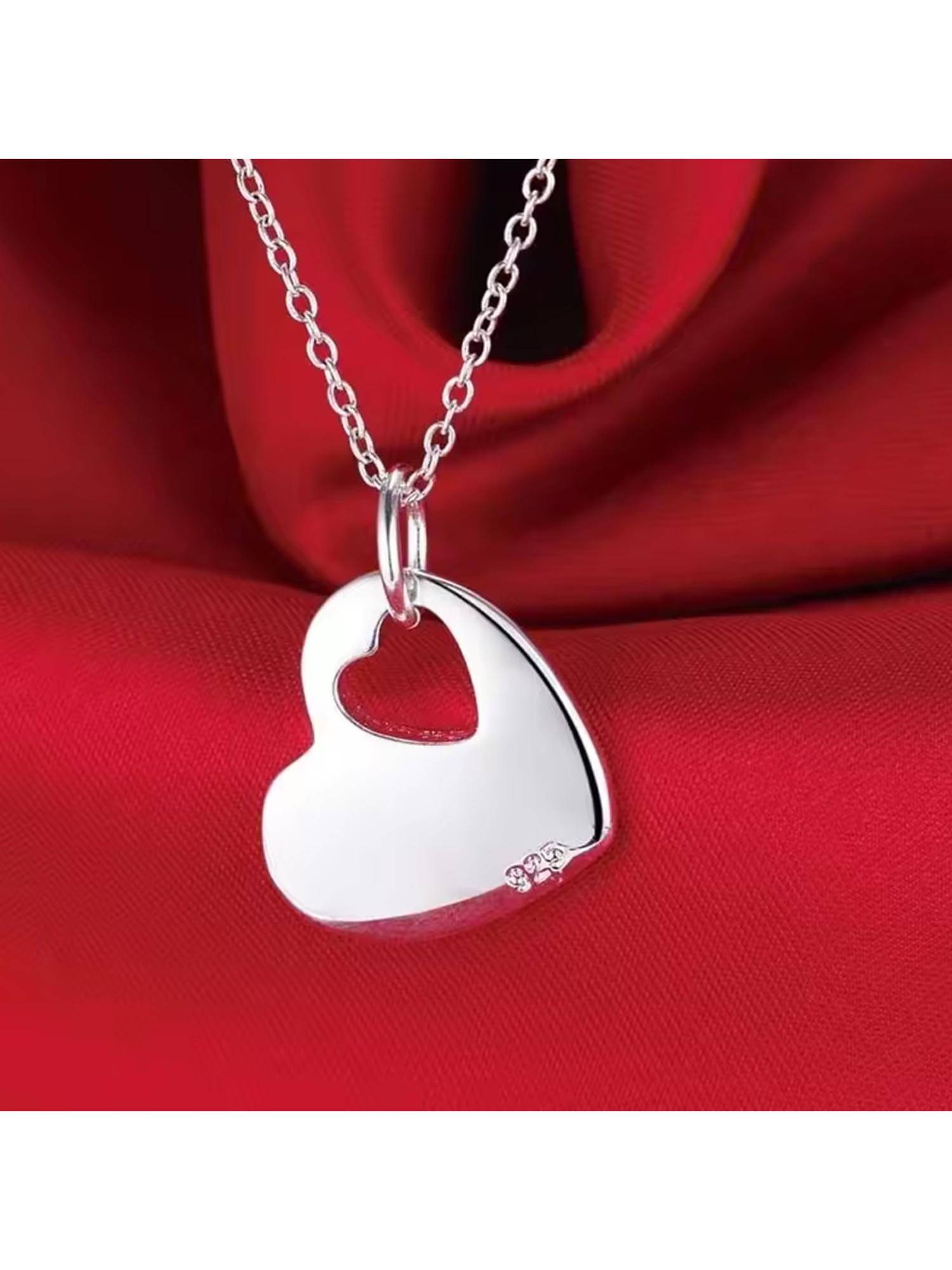Gahan Sterling Temperament Soft Heart Zircon Pendant