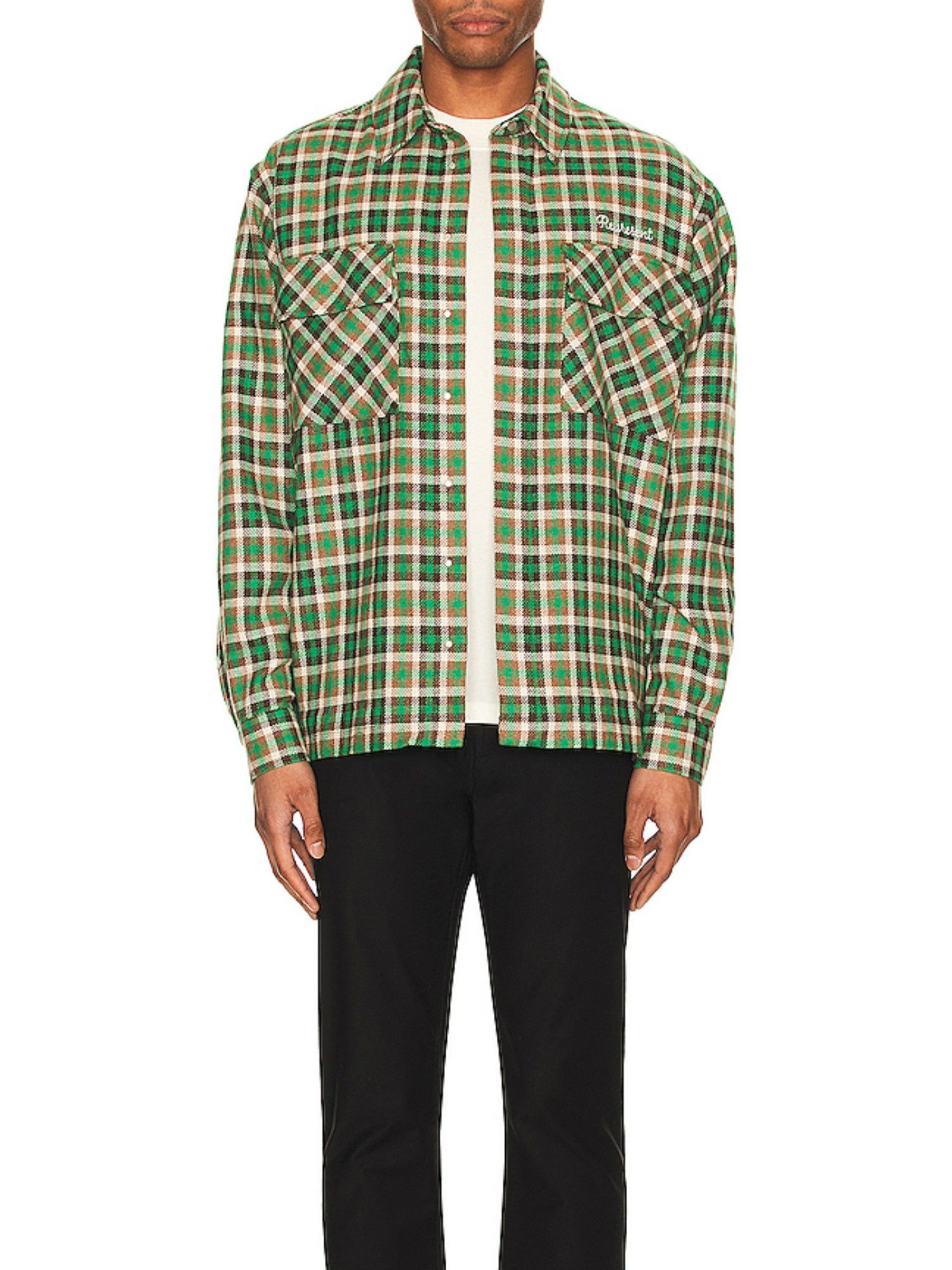 トップス ovySoft Flannel Wide Shirts black kaja ovySoft Flannel Wide Shirts black kaja KAJA フランネルシャツ
