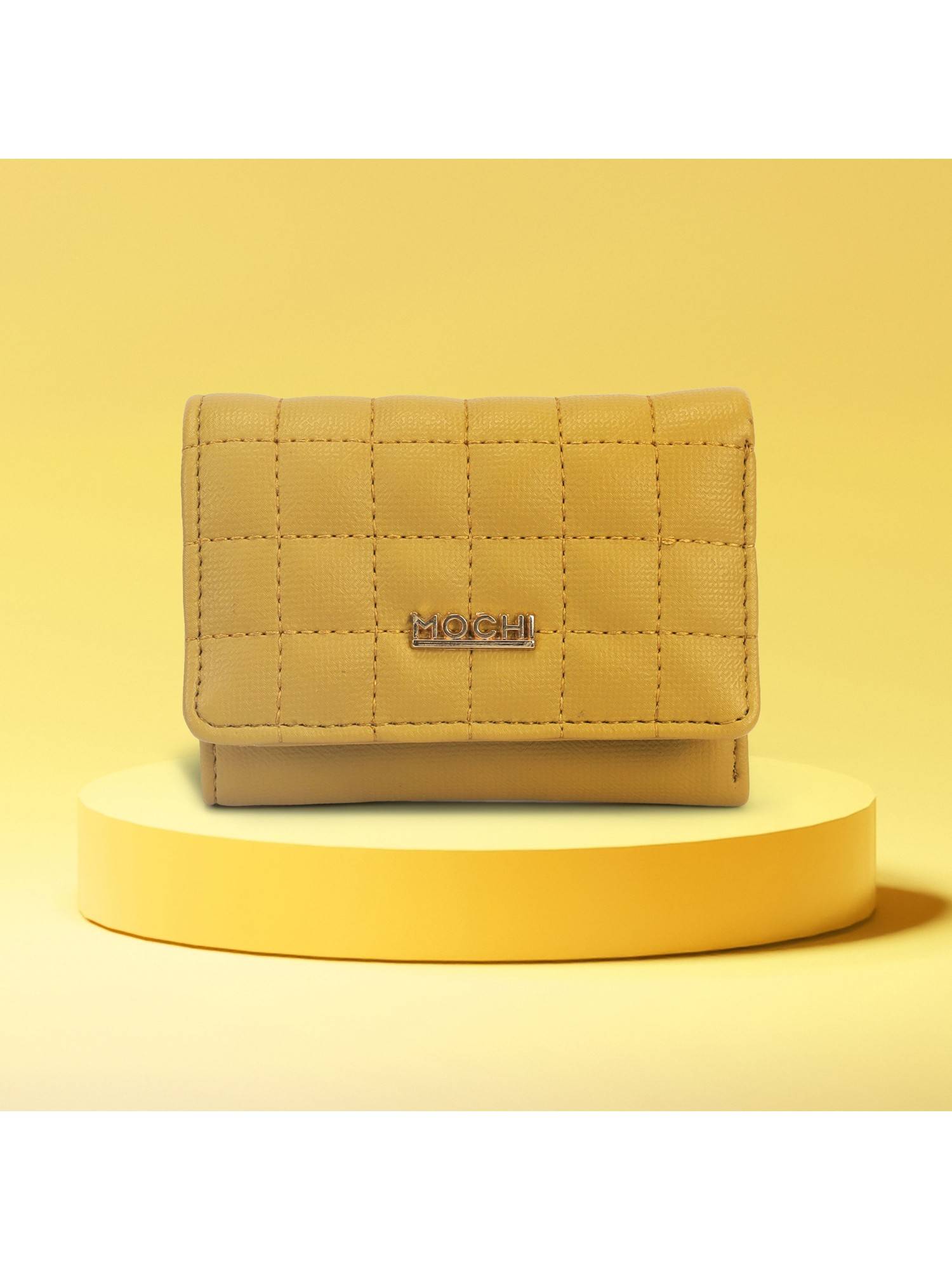 Mochi Solid/Plain Mustard Women's Wallet (10)