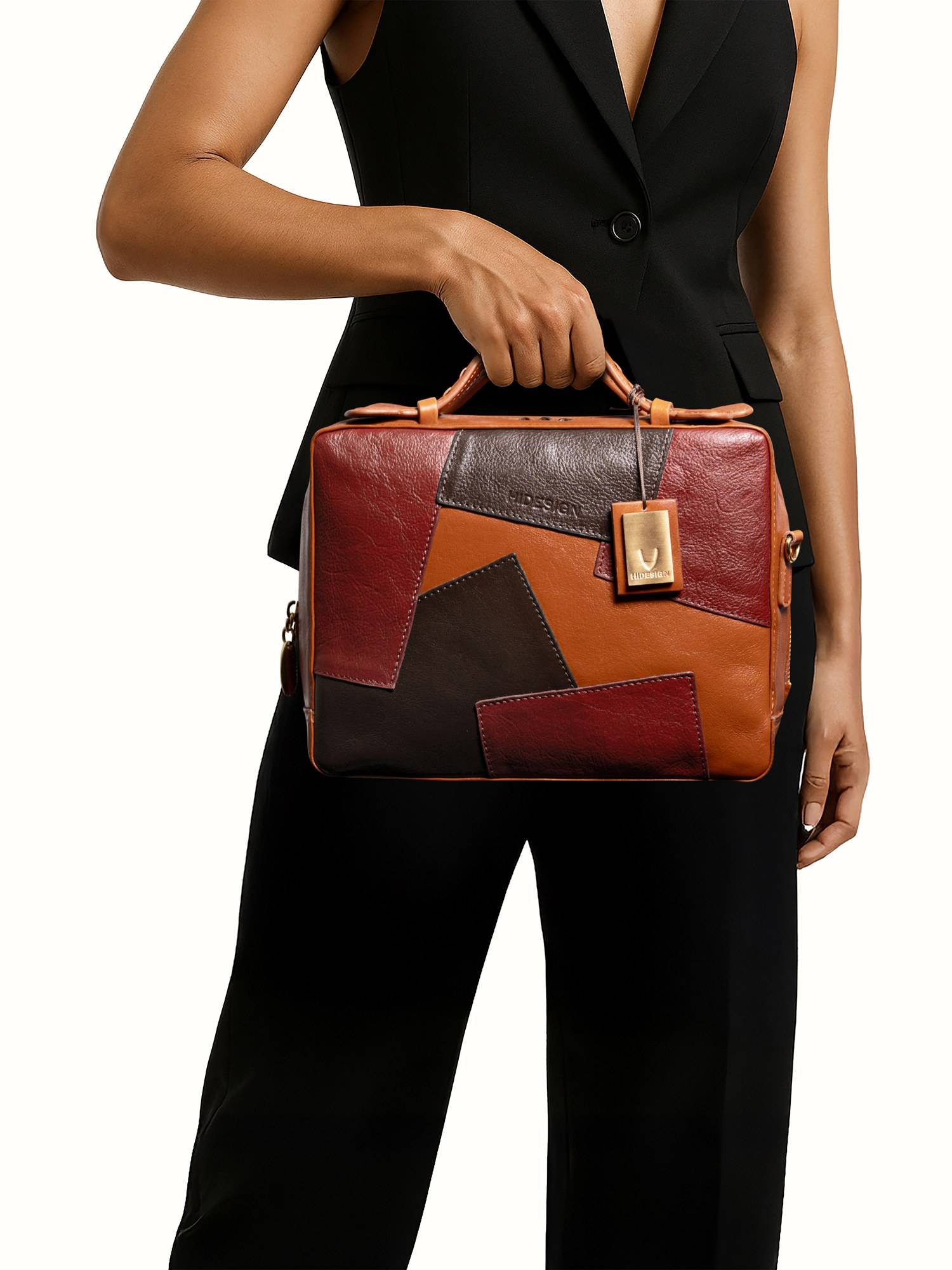 Hidesign Palais 02 Genuine Leather Women's Orange Crossbody Bag (M)