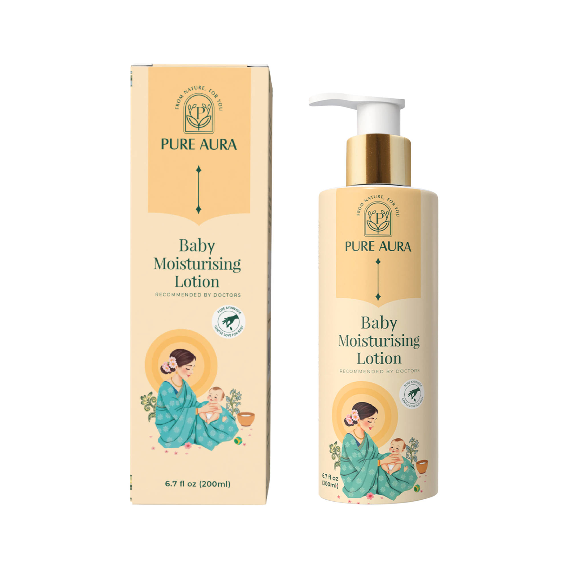 Pure Aura Ayurvedic Baby Lotion for Eczema & Itch Relief