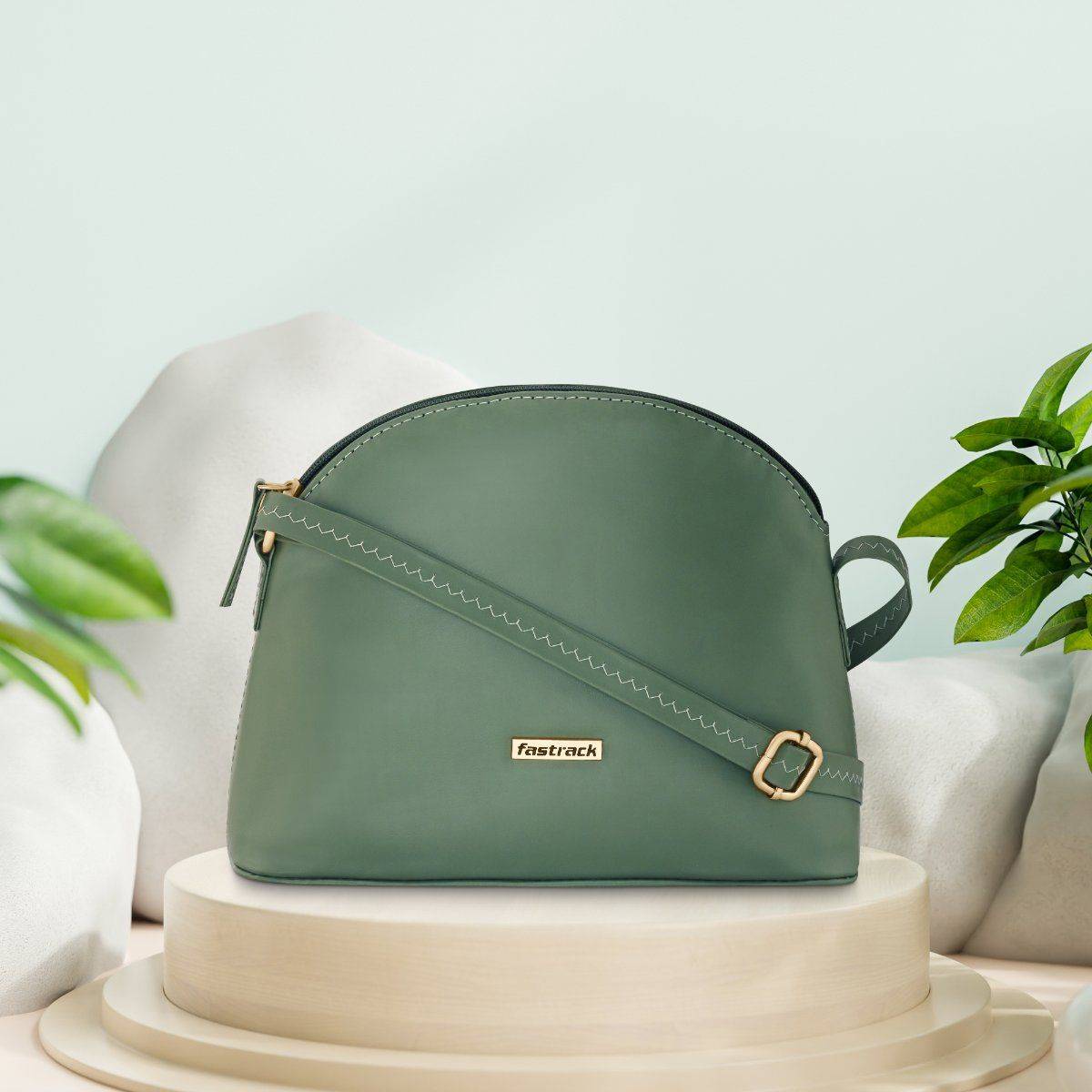 Solid Structured Sling Bag For Women With Quick Access Pocket