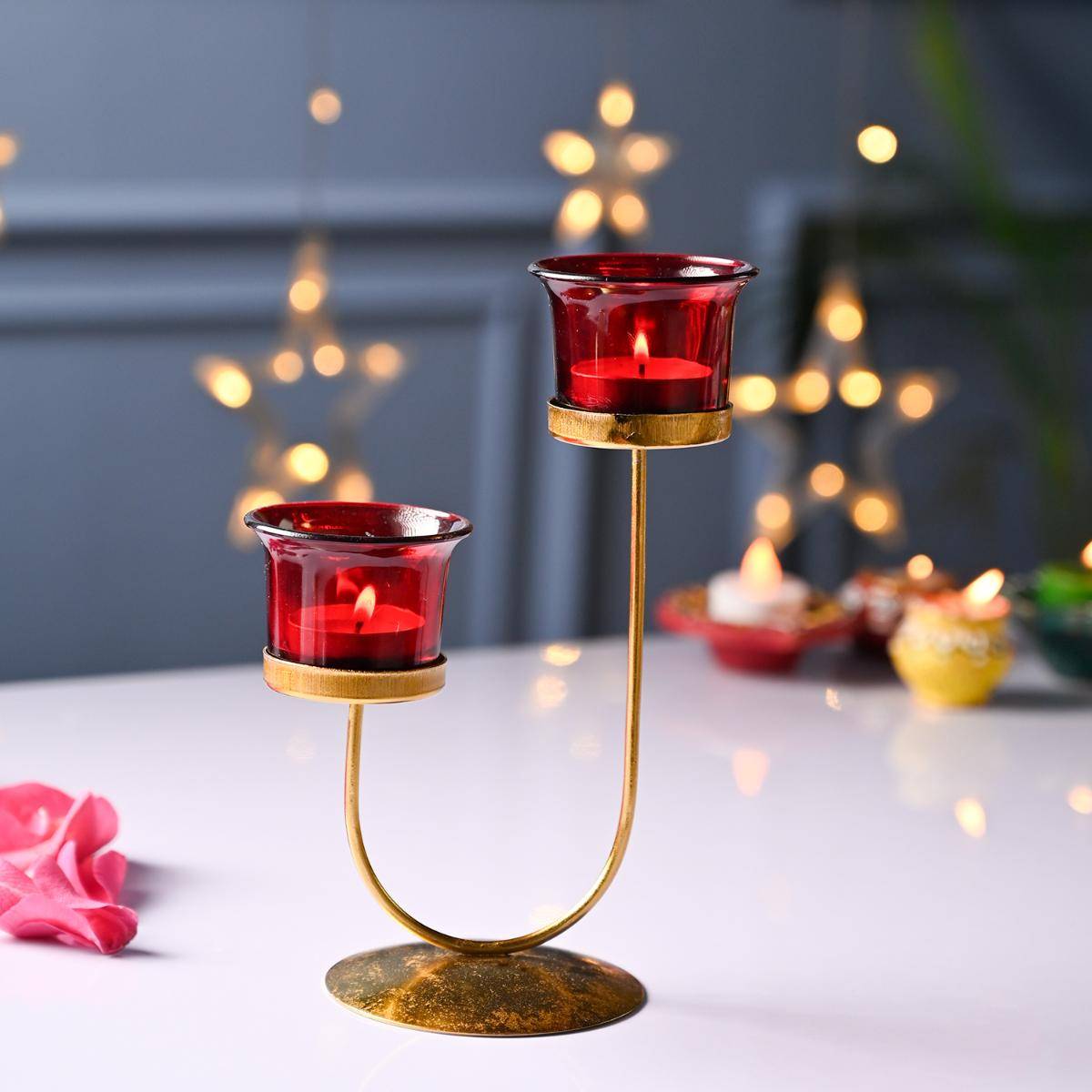 Voncasa Red 2 Votive Tea- Light Holder