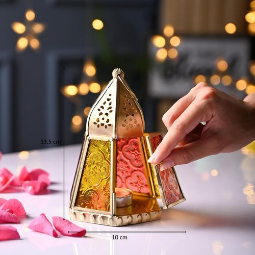 Voncasa Golden Hanging Lantern Frustum Shape - Main Image