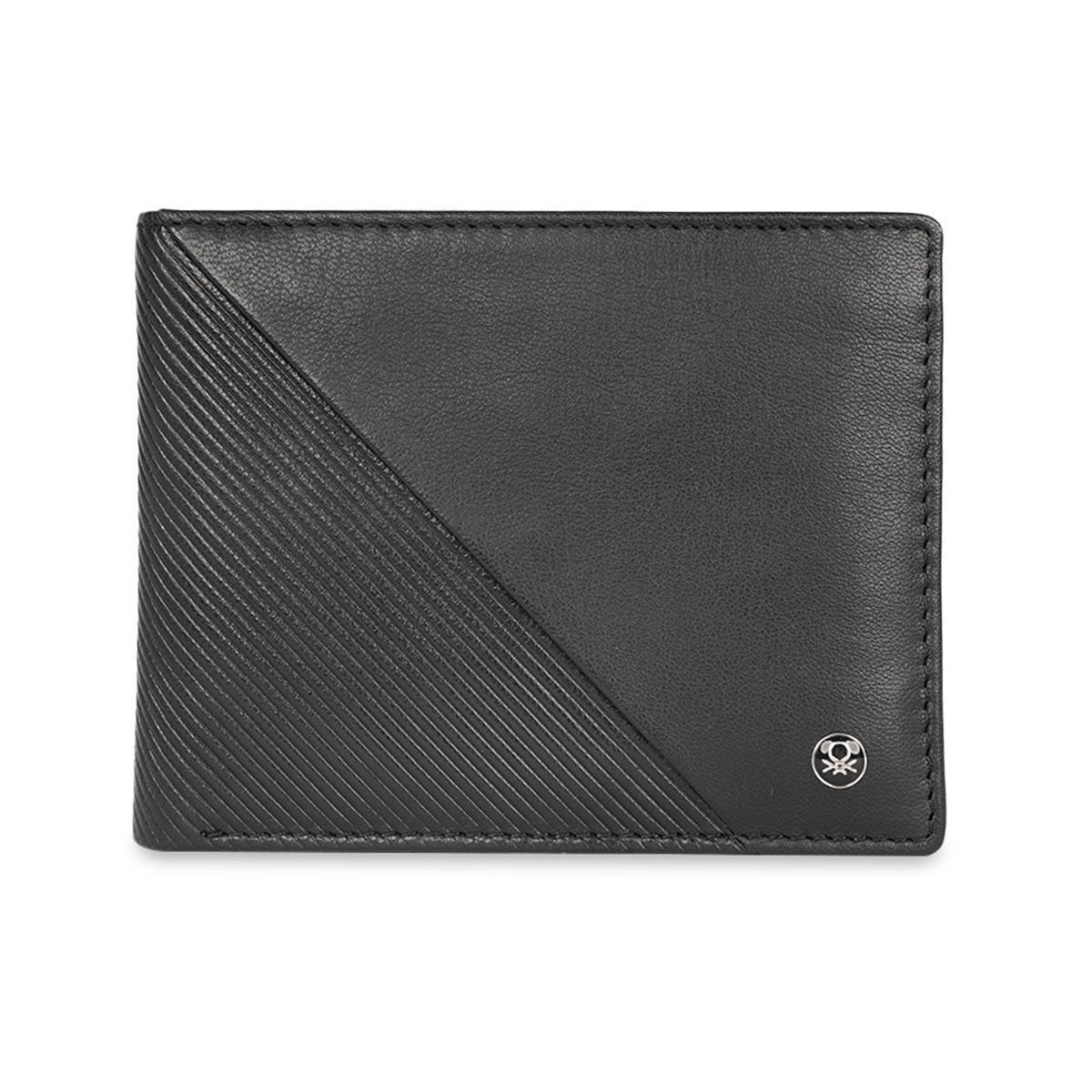 United Colors of Benetton Men Rfid Protected Dragley Passcase Wallet - Black