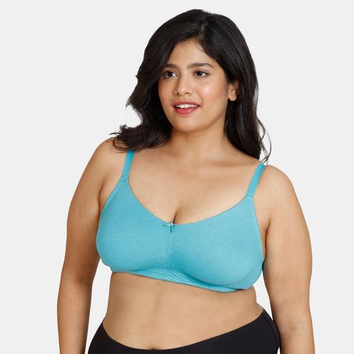 Buy Zivame Beautiful Basics Double Layered Non-Wired 3-4Th Coverage Super  Support Bra -Baltic Blue Online