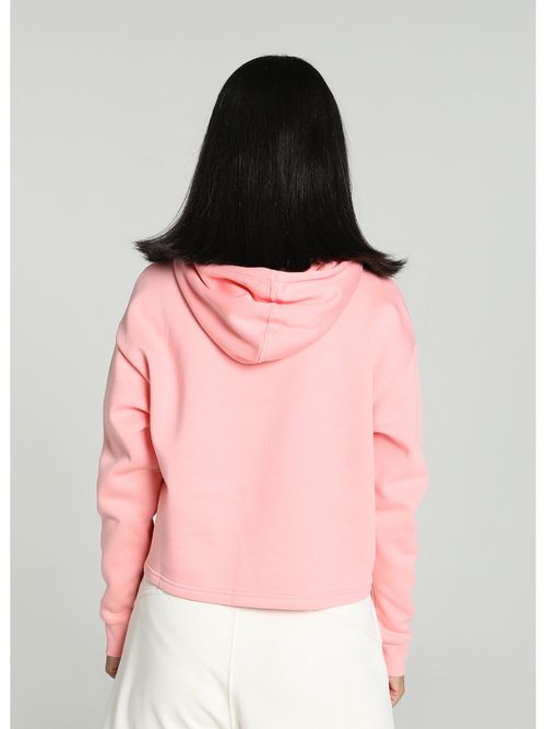 Puma Essentials Cropped Logo Womens Pink Hoodies (L)