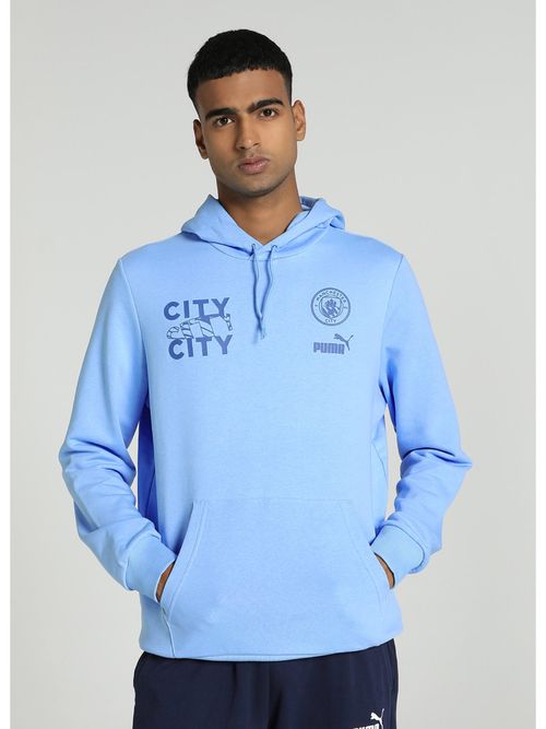Buy Puma Mcfc Core Graphic Mens Blue Hoodies Online