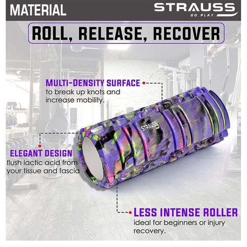 Buy Strauss Deep Tissue Massage Foam Roller, 33 cm (Purple) Online