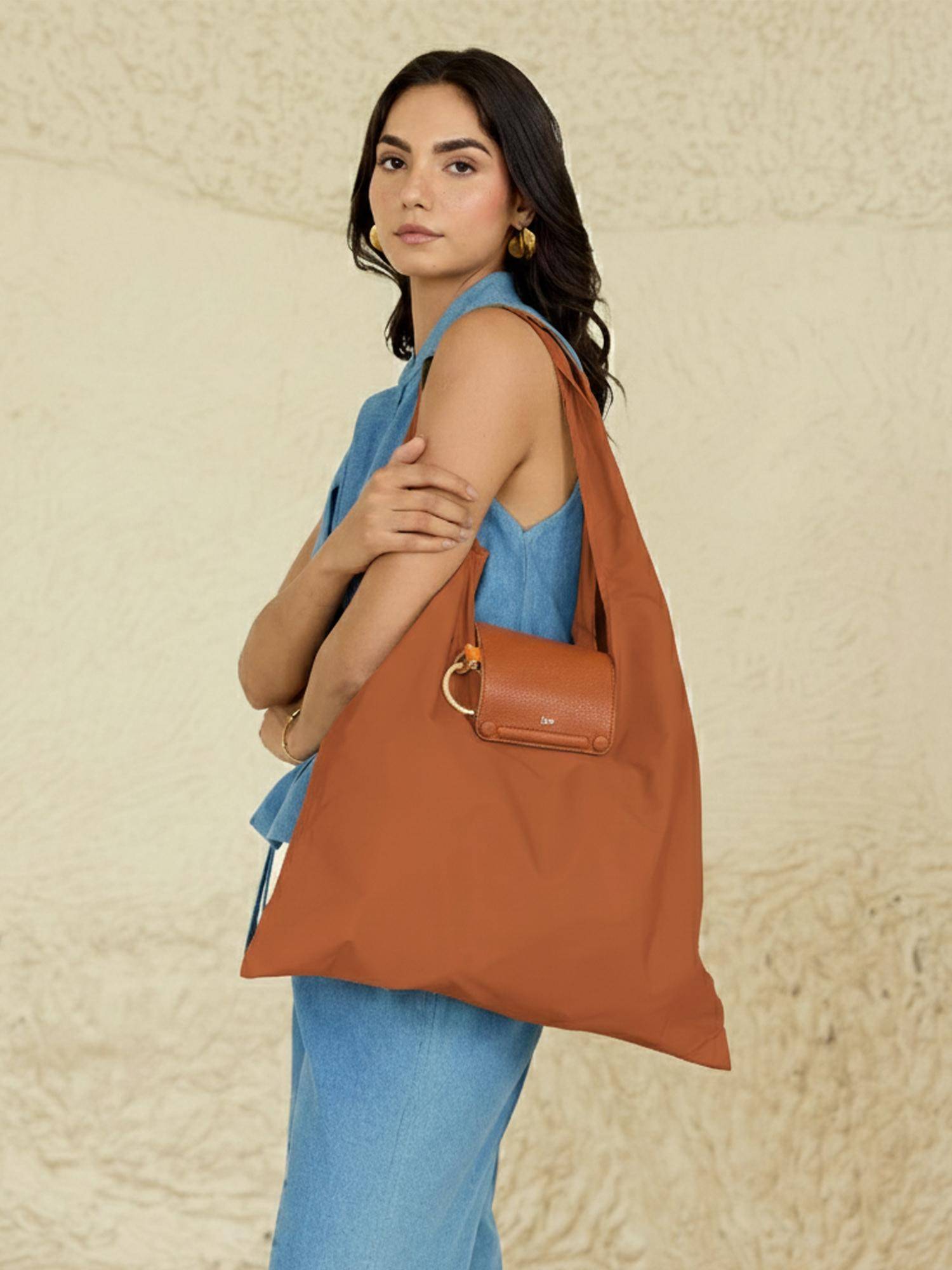 HIE Solid Lepayt Tote Bag - Warm Brick