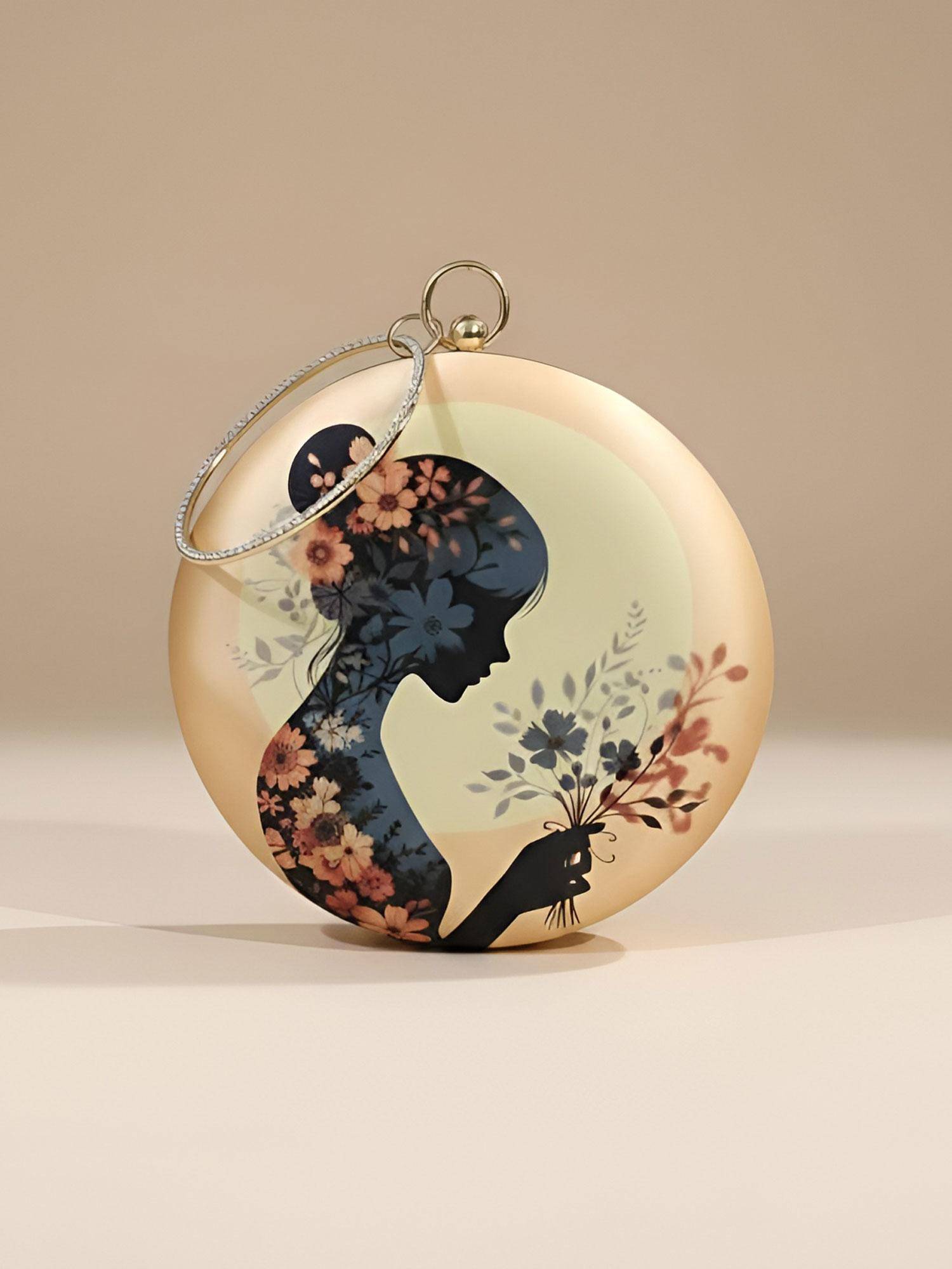 ARTKLIM Blooming Grace Round Printed Clutch