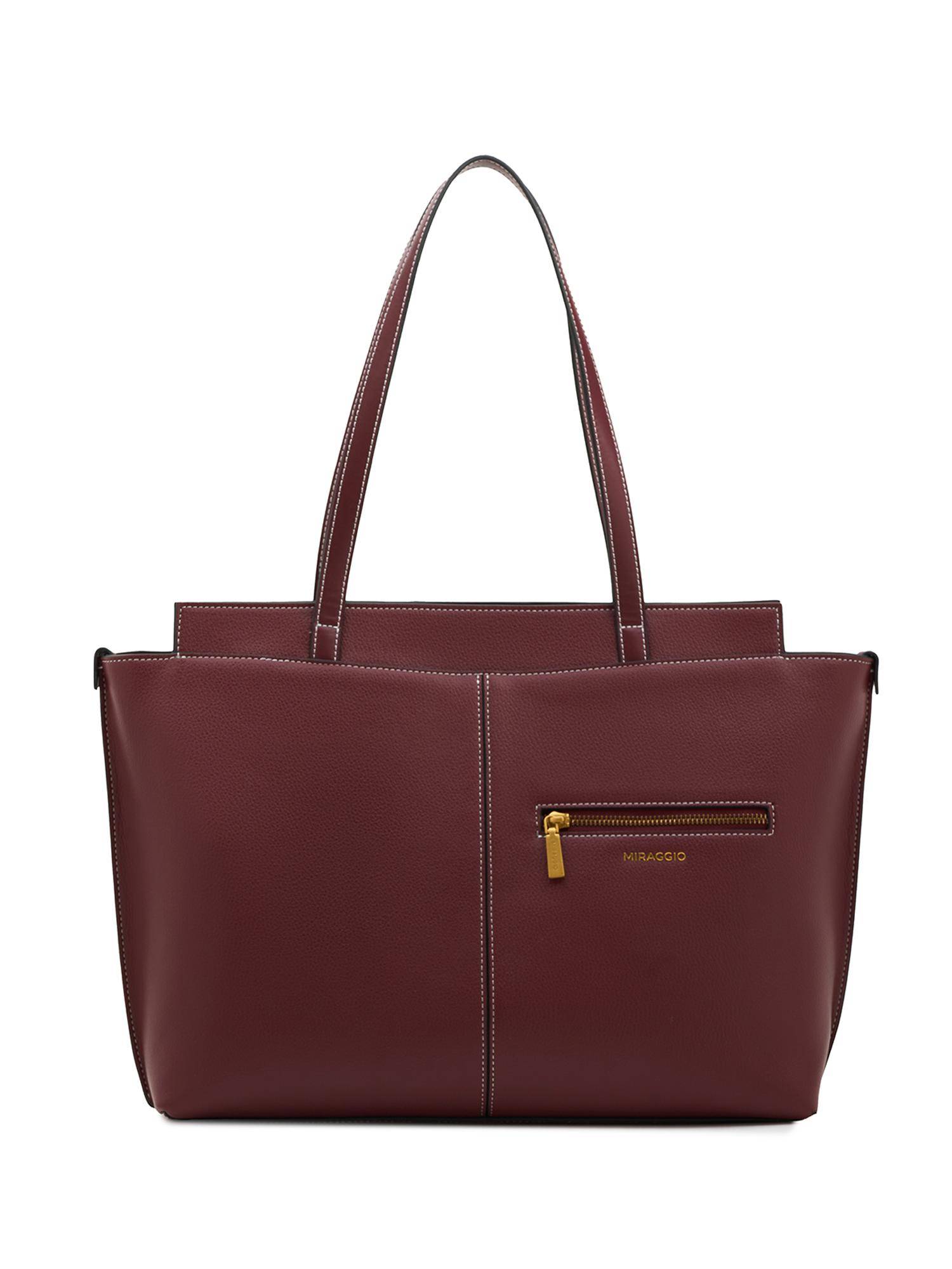 MIRAGGIO Linda 16 Inch Tote Bag - Wine (L)