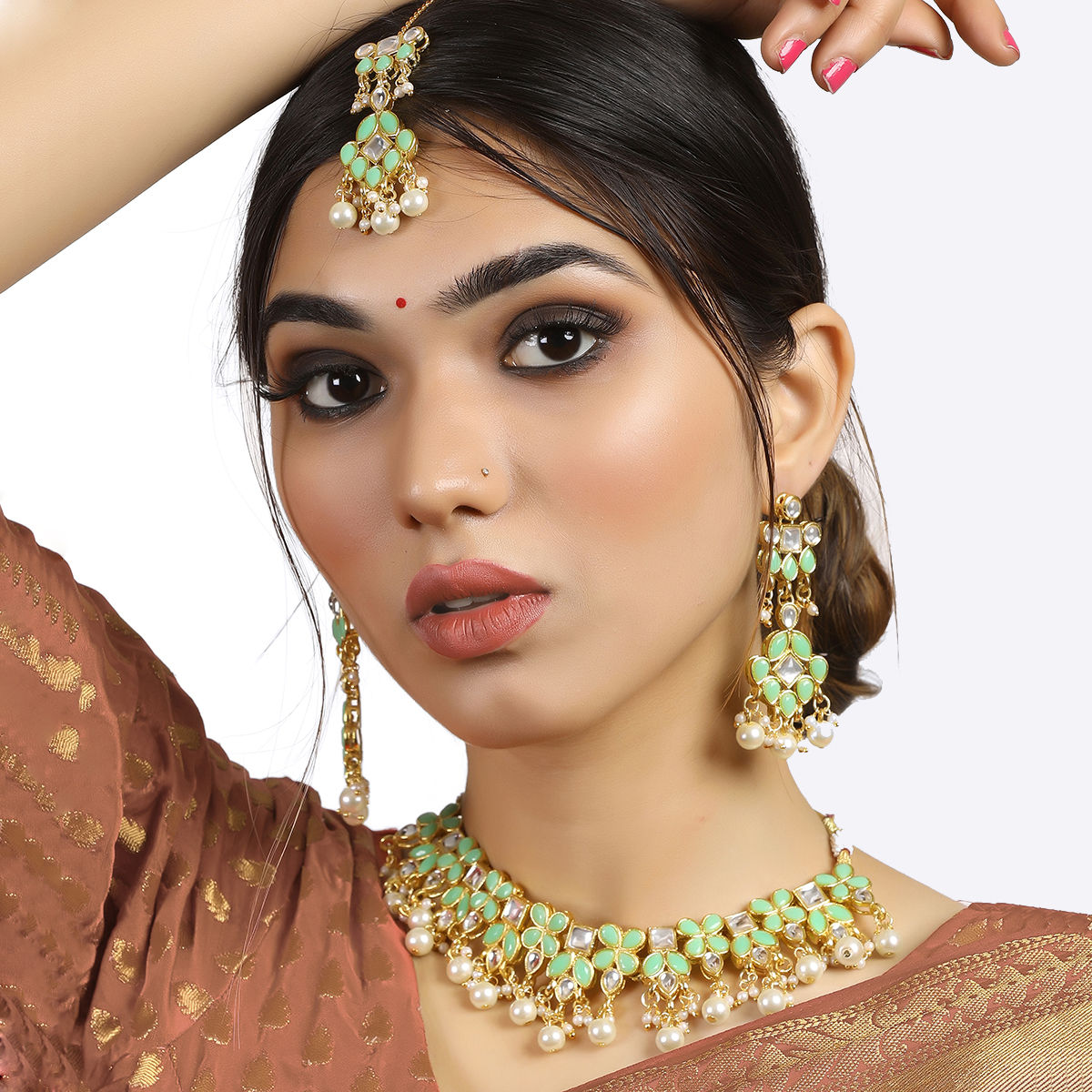 Light green sale jewellery sets