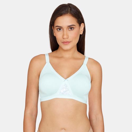 Zivame True Curv Double Layered Non Wired Full Coverage Super Support Bra -  Clear Water (34DD)