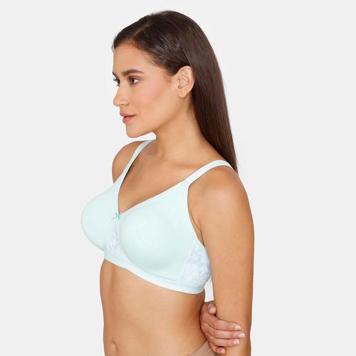 Zivame True Curv Double Layered Non Wired Full Coverage Super Support Bra -  Clear Water