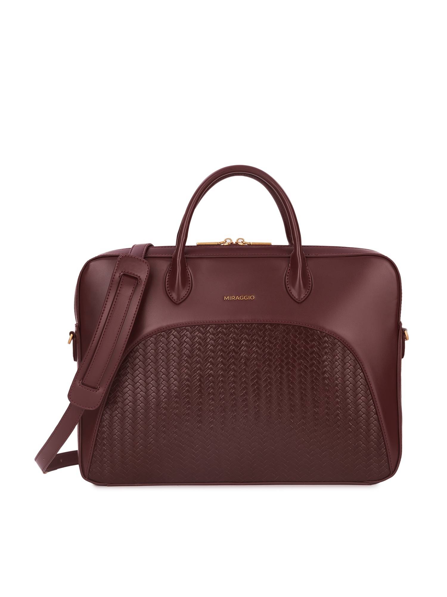MIRAGGIO Pamela 14-Inch Laptop Compartment Bag With Detachable Crossbody Strap