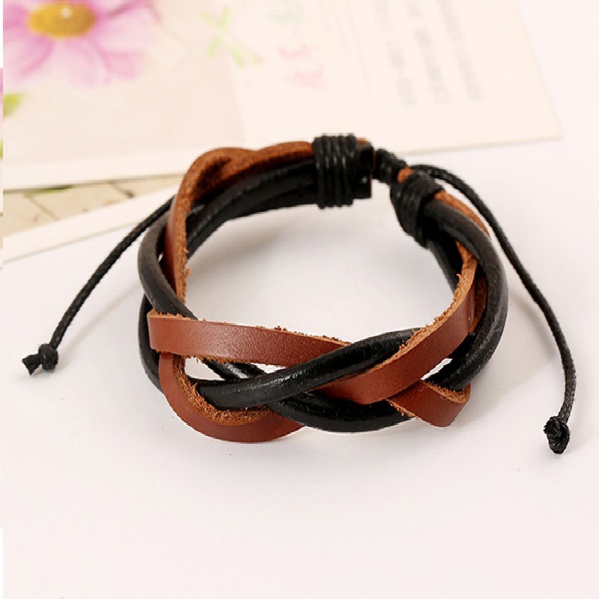 how to tie a leather wrap bracelet