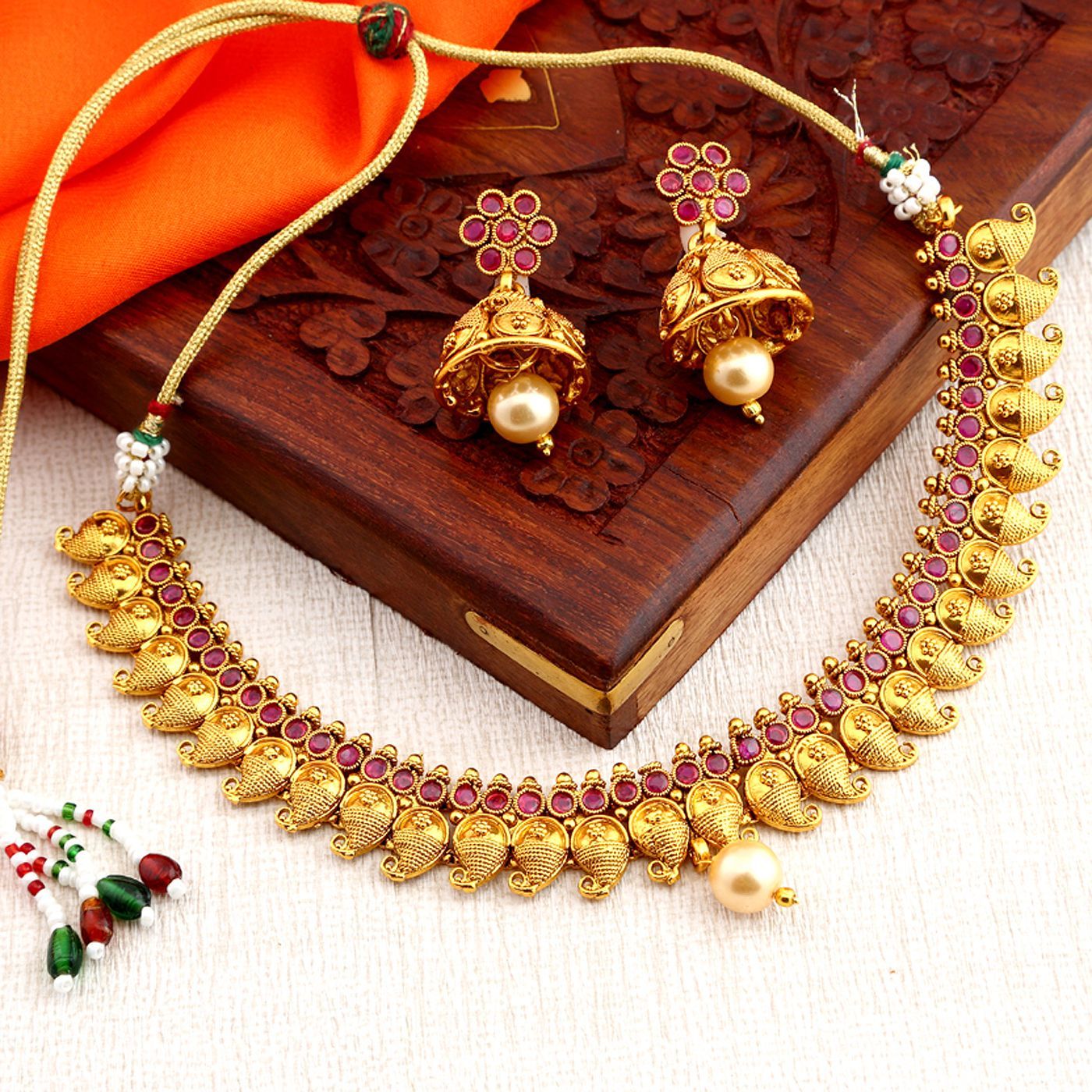 wedding necklace set gold with price