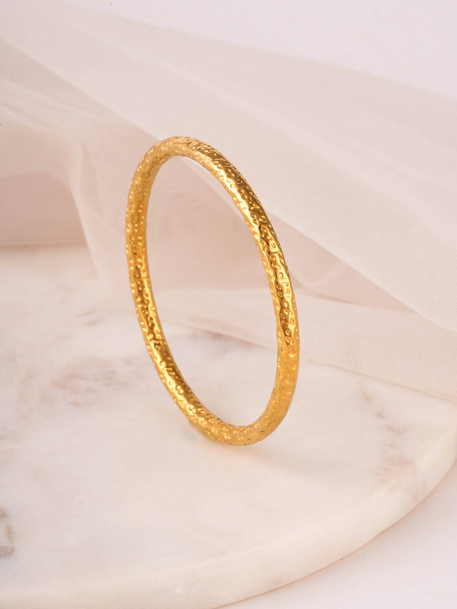 Palmonas Engraved Dots Bangle Bracelet For Women - Waterproof And Anti-Tarnish
