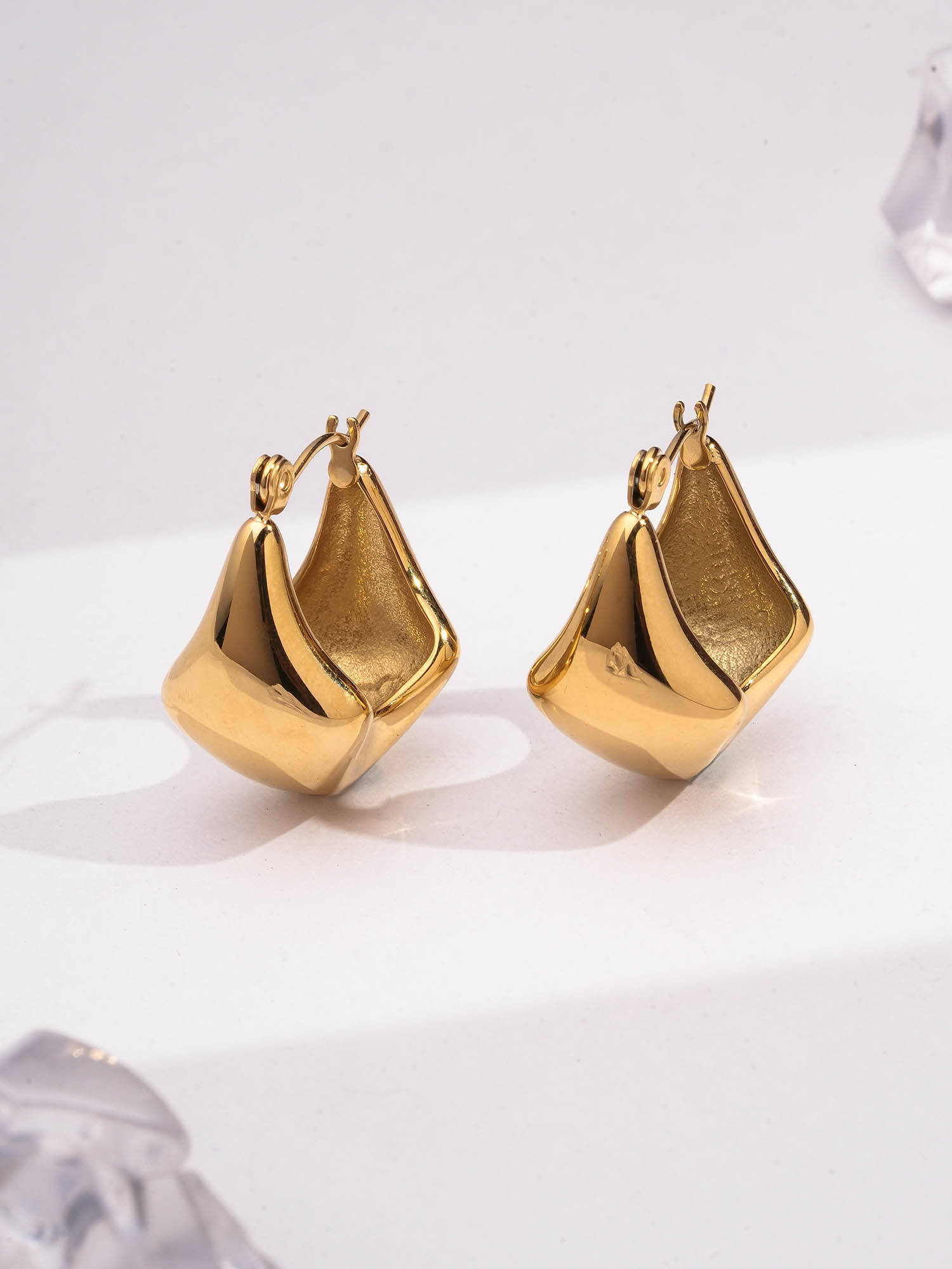 Palmonas Sun Drape Circle Hoops For Women - Waterproof And Anti-Tarnish