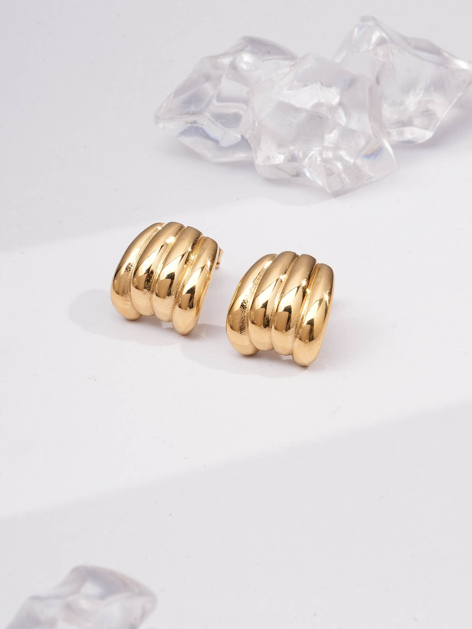 Palmonas Auric Crest Studs For Women - Waterproof And Anti-Tarnish