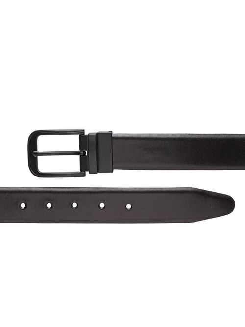 Men Black Textured Genuine Leather Reversible Belt – Teakwood Leathers