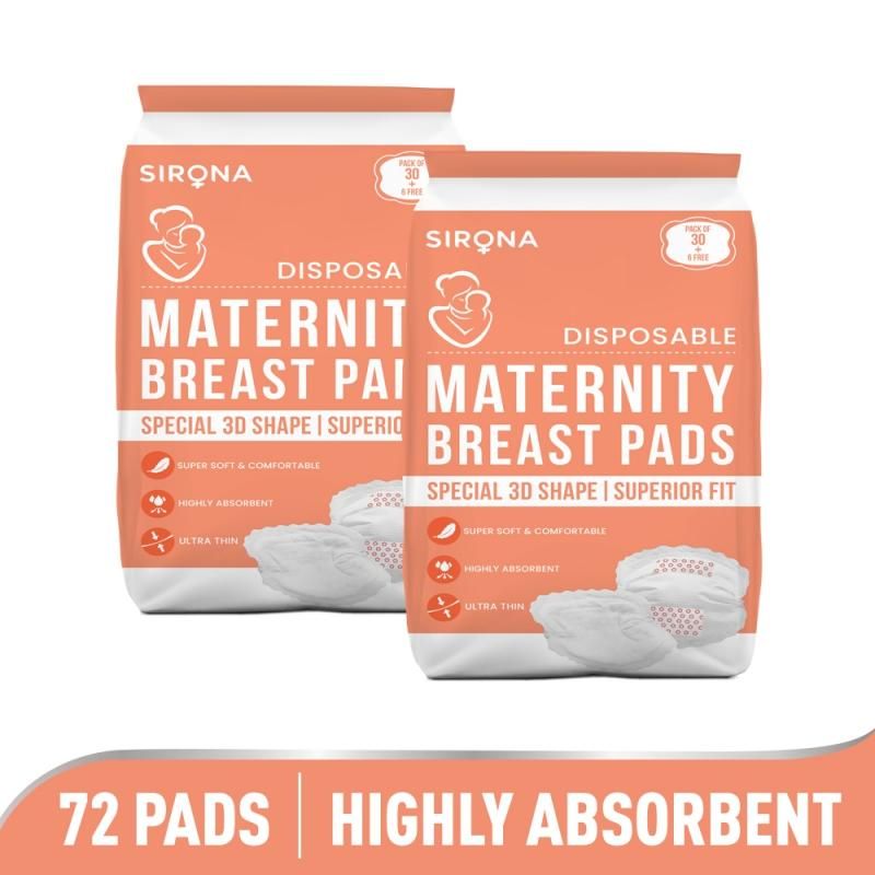 Sirona Fda Approved Super Soft Disposable Maternity Breast Pads, Ultra Thin & Highly Absorbent