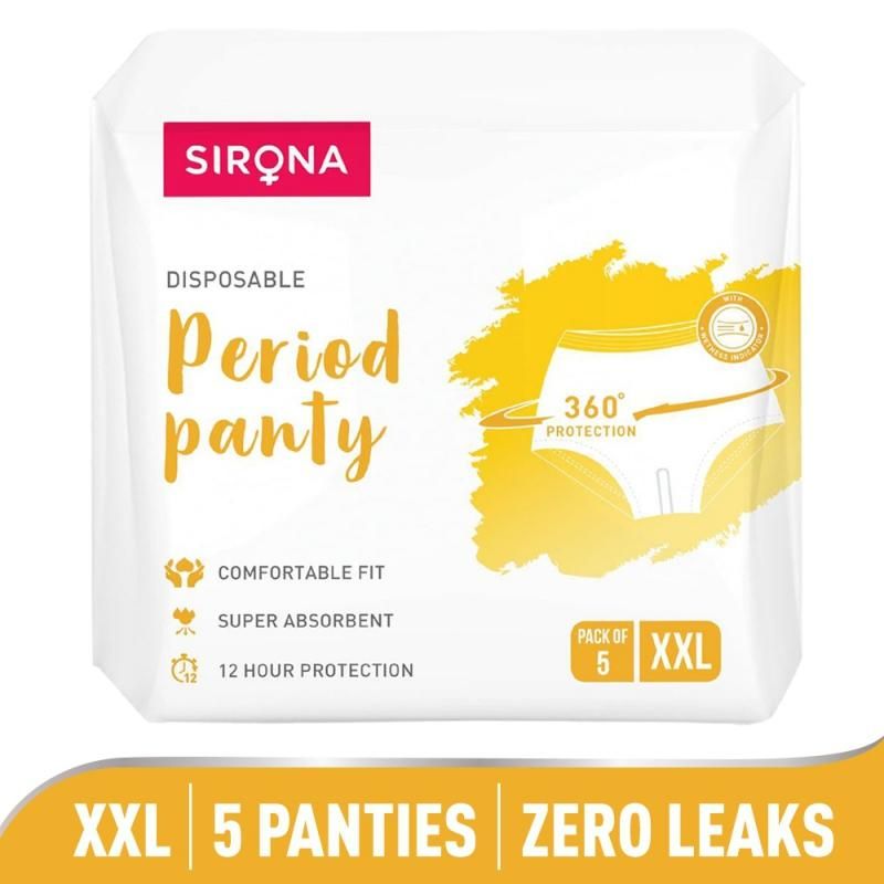 Buy Sirona Disposable Period Panties 2Xl (5 Pcs) For Heavy Flow, 360°  Protection , No Leakage Or Rashes Online