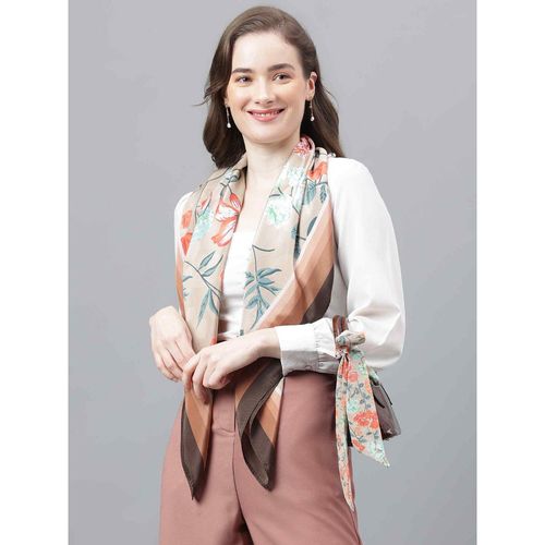 Tossido Beige Floral Scarf Bag Scarf