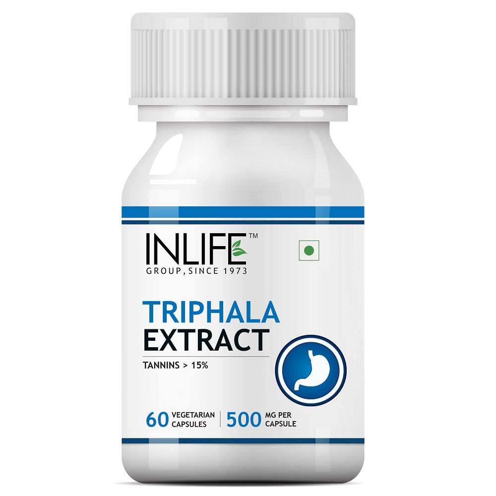 INLIFE Triphala Extract (Tannins > 15%) Digestion Support Supplement 500mg 60 Capsules