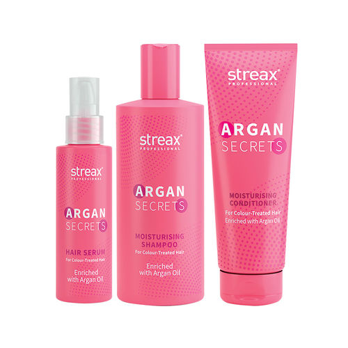 Streax Professional Argan Secrets Colour Protect Complete Hair Care Buy Streax Professional Argan Secrets Colour Protect Complete Hair Combo Online at Best Price in India | Nykaa