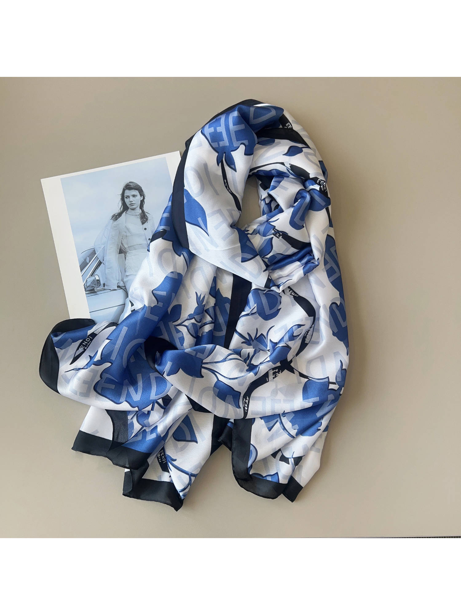 CrossKulture Women White Floral Satin Scarf