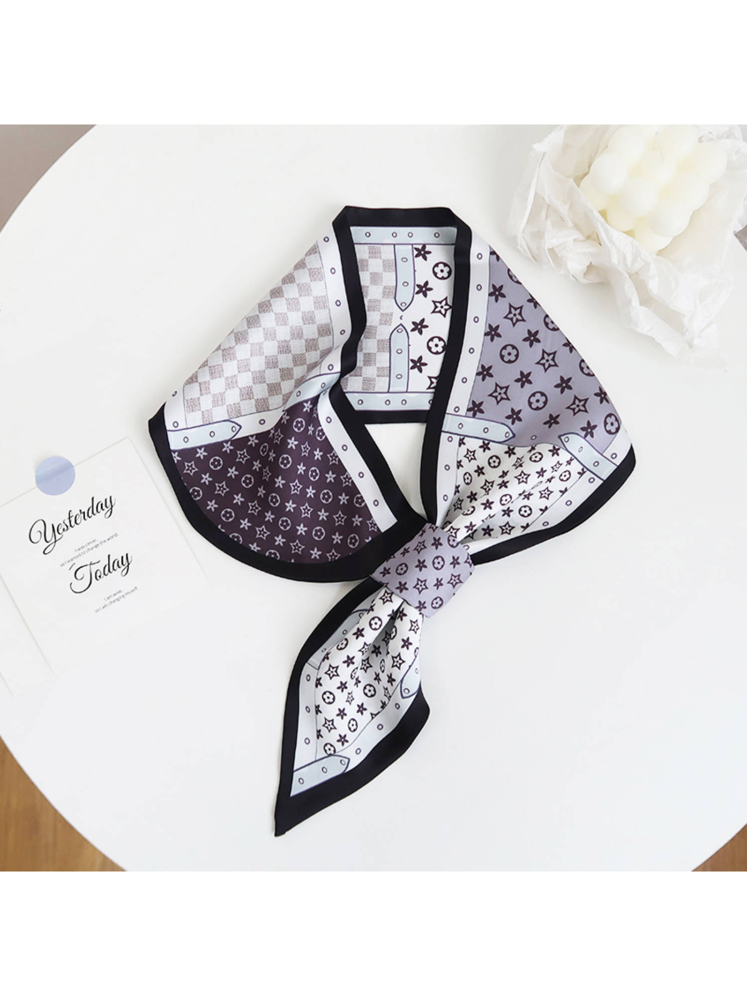 CrossKulture Women Multi-Color Printed Satin Scarf
