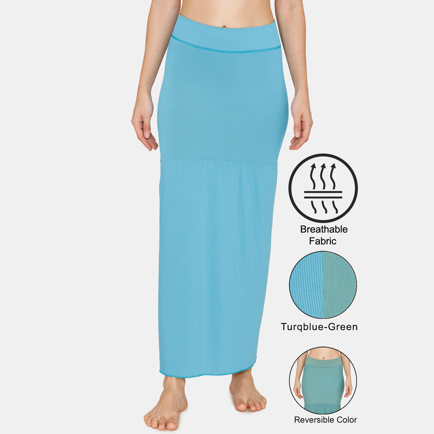 Buy Zivame All Day Flared Mermaid Saree Shapewear - Turquoise at Rs.583  online